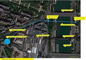 Cheminement des eaux usées entre le tunnelier et le bassin de stockage – crédit Samuel Colin Canivez