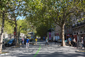 Aucune installation sportive n’a été posée à l’emplacement des marchés de quartier mais la ligne verte reste présente.